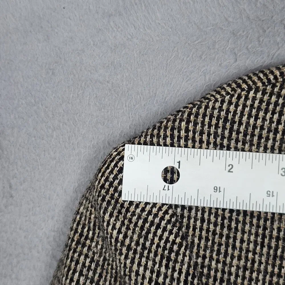 VINTAGE EVAN-PICONE Blazer Mens 41 Brown Houndstooth Wool Elbow Patch Jacket USA